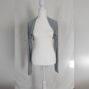 Long sleeve open front shrug crop top cardigan